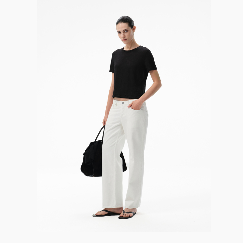 Néu Rento Jeans Fitted Straight-Leg Low-Rise White Jeans Néu Rento Jeans Fitted Straight-Leg Low-Rise White Jeans