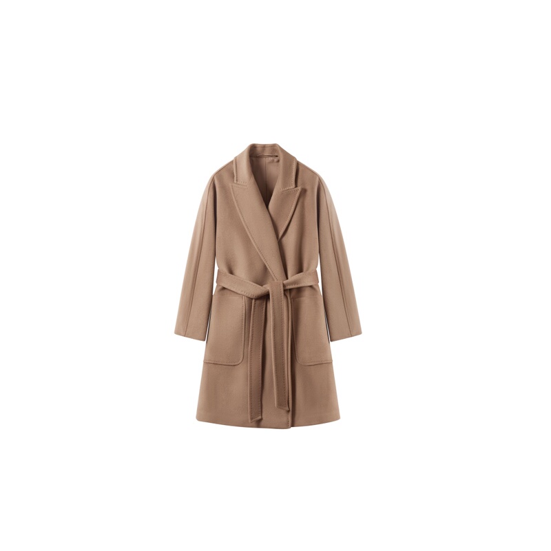 [Exclusive to Sisi] Mid-Length Bathrobe 10% Small Cashmere 90% Merino Wool Coat 8835