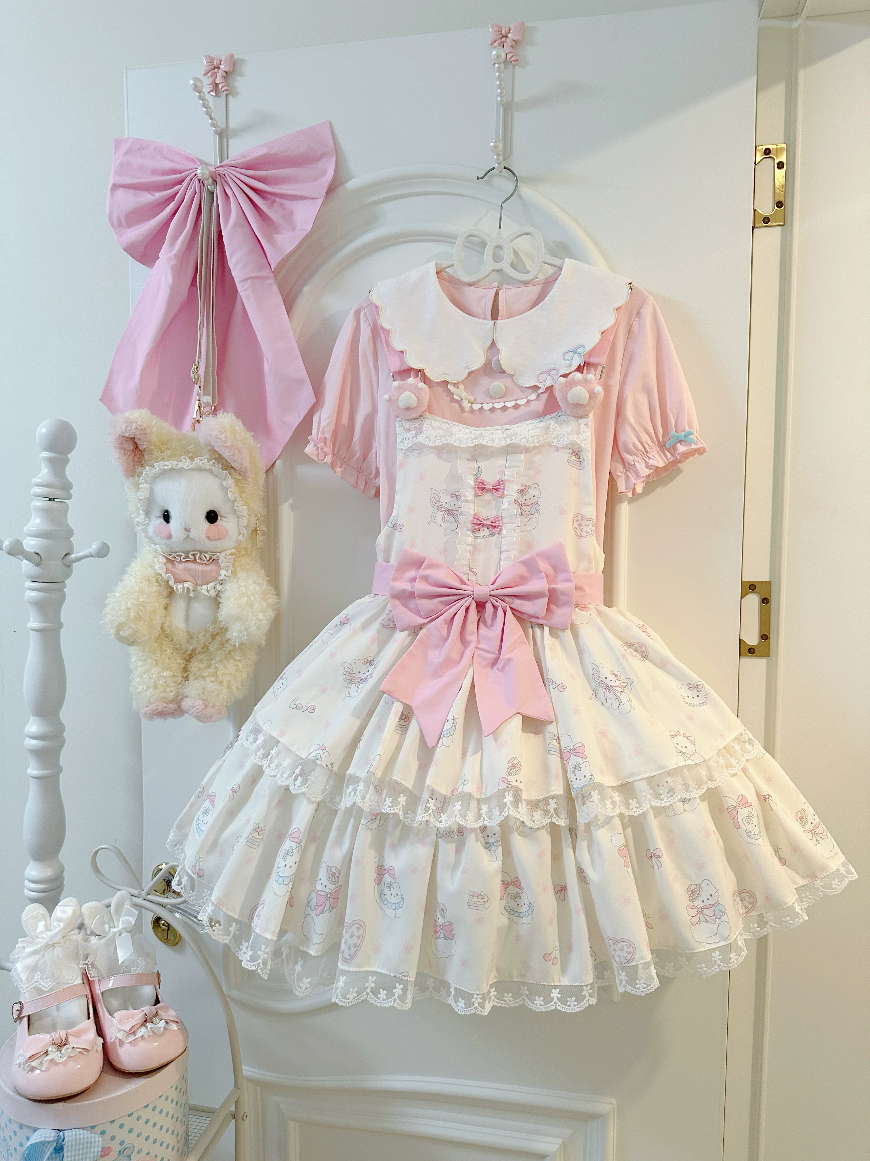 Немного сладкая Lolita оригинал [Sweetheart Meow] аутентично милая сладкая девочка универсальное повседневное детское сумка платье