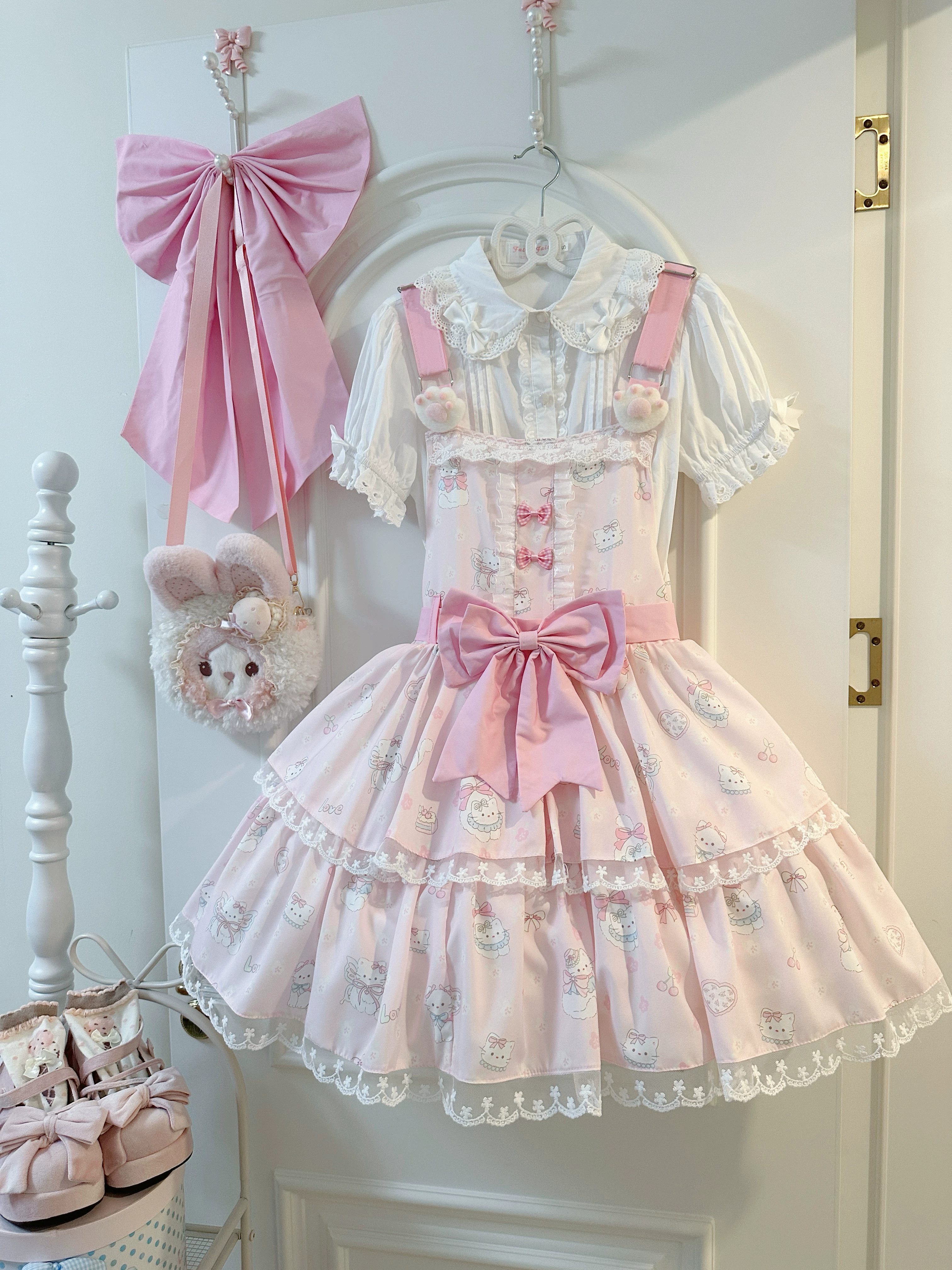 Немного сладкая Lolita оригинал [Sweetheart Meow] аутентично милая сладкая девочка универсальное повседневное детское сумка платье