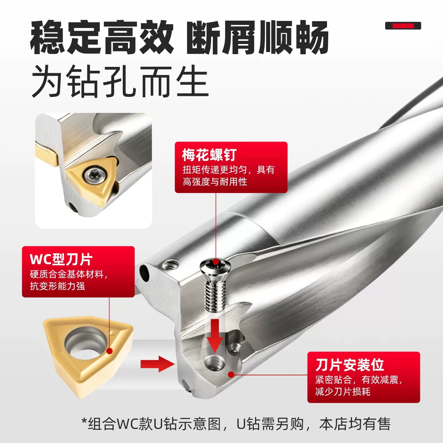 Taokat U отверстие CNC лезвие WCMT050308/06T308 разрушение стружки масло буровой рукоятка буровая коронка