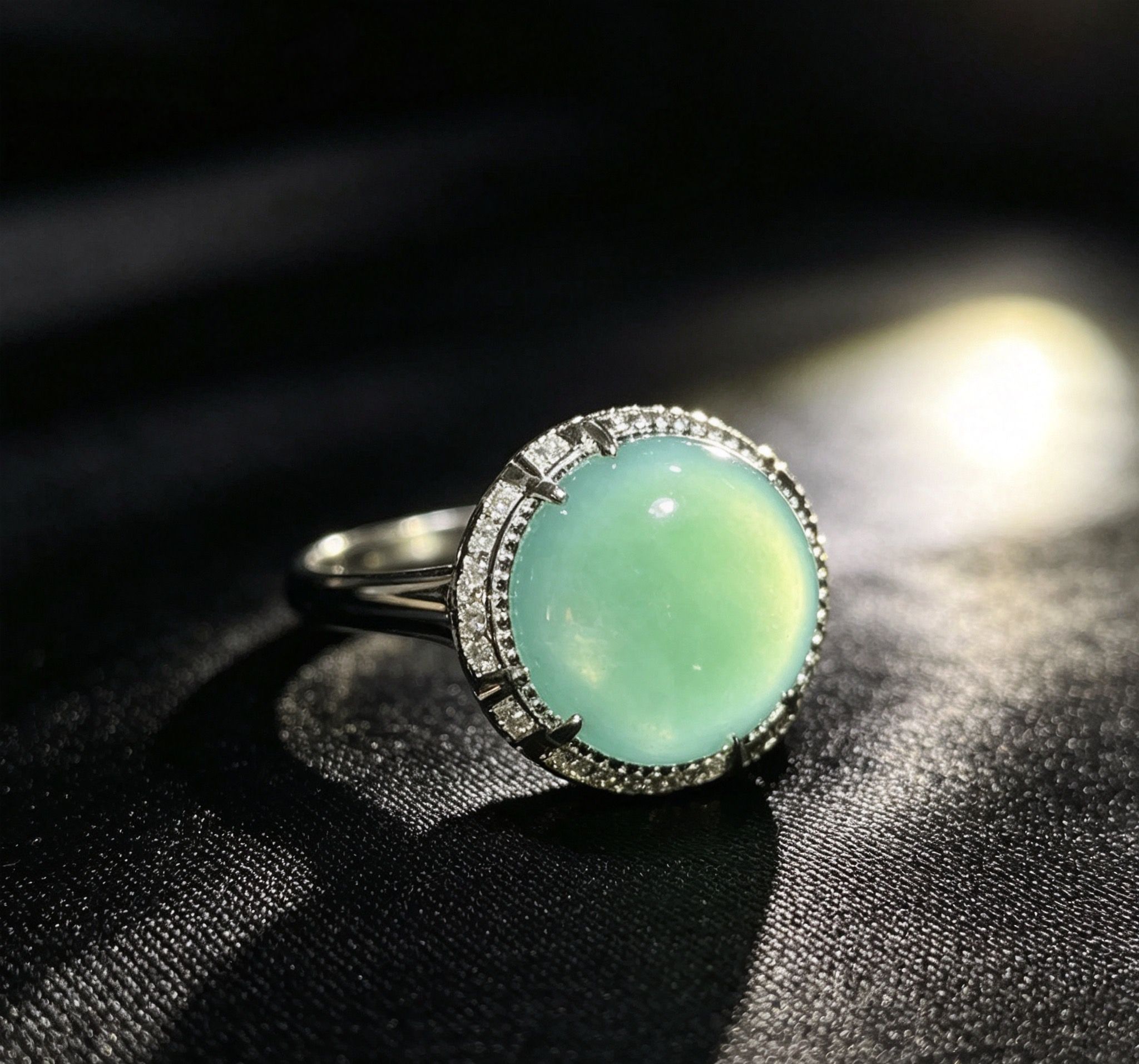 Natural Grade A Jadeite Egg Ring