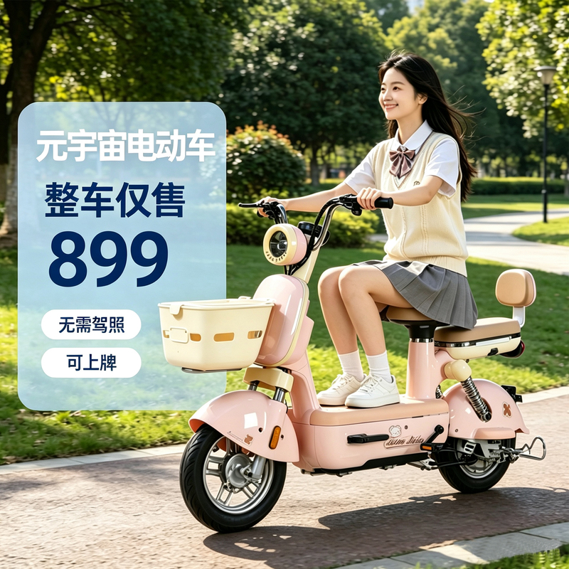 New Metaverse New National Standard Small Electric Vehicle for Adults, Women's Two-Wheeled Electric Scooter, Electric Bicycle, Mobility Scooter