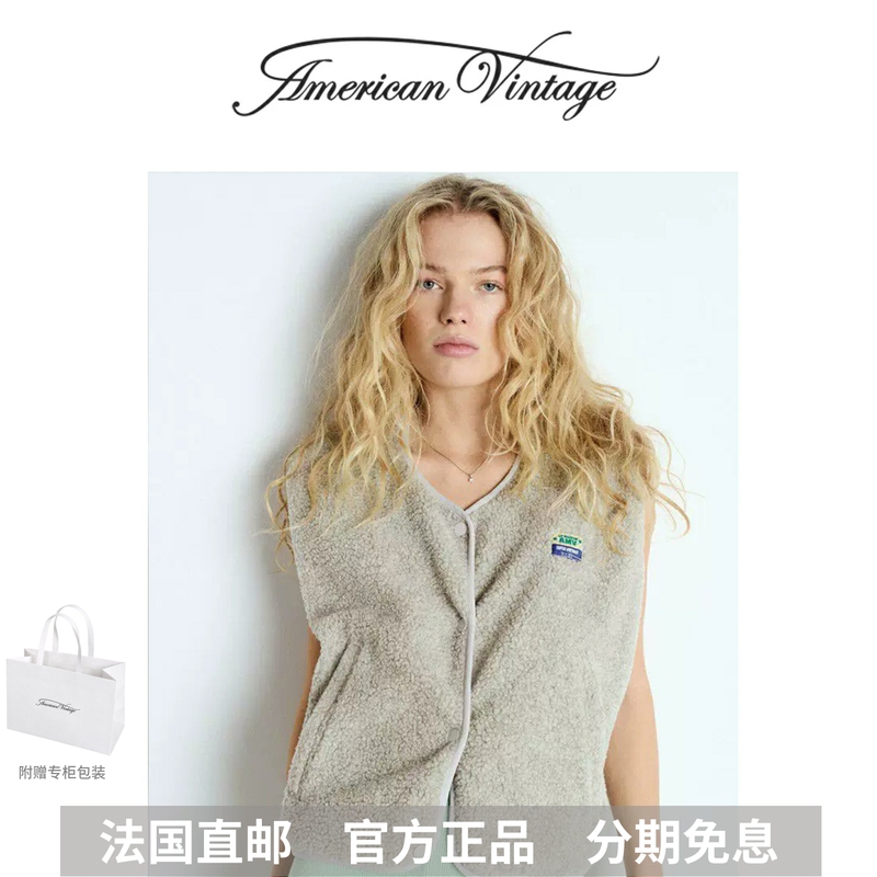 Official Website Genuine American Vintage Zhang Ruonan Same Style Lamb Wool Sleeveless Vest Warm Jacket