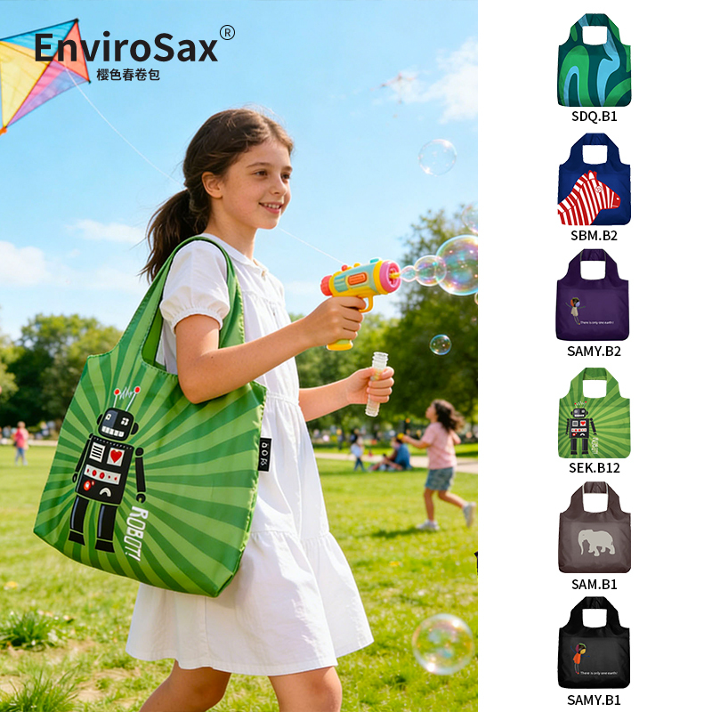 【Small Size】Envirosax Spring Roll Bag Limited Edition Cartoon Small Shopping Bag Foldable Eco-Friendly Bag Small Bag Included