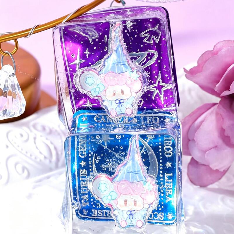 Qingyifang Constellation Key Crystal Ice Cube Fluid Squeeze Toy Stress Relief Toy Mud Stress Relief Toy for Children Large Size