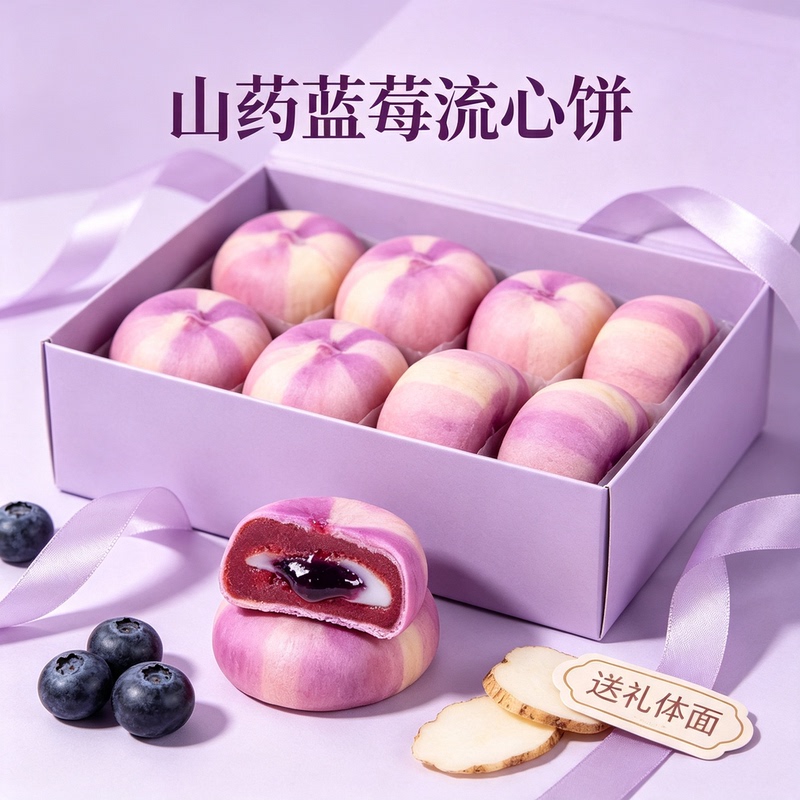 Authentic Yam Blueberry Custard Cake Flagship Store Pastries Snacks Traditional Food Breakfast Healthy