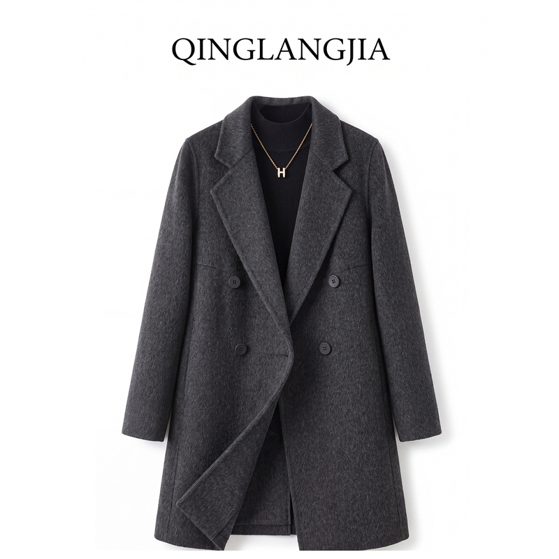 【Elegant and Simple • Easy to Match~】Autumn and Winter Mid-Length 100% Wool Coat, Short Double-Sided Woolen Coat 【Elegant and Simple • Easy to Match~】Autumn and Winter Mid-Length 100% Wool Coat, Short Double-Sided Woolen Coat