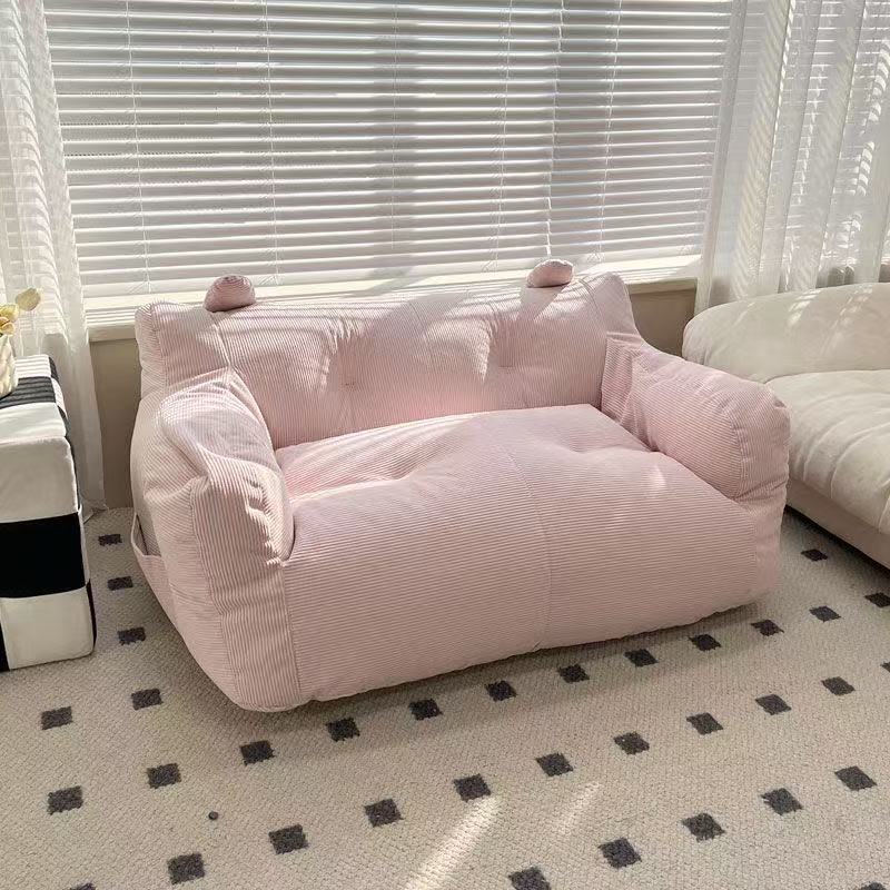 Pink Lazy Sofa Adult Single Bean Bag Chair Cute Shape Leisure Sofa