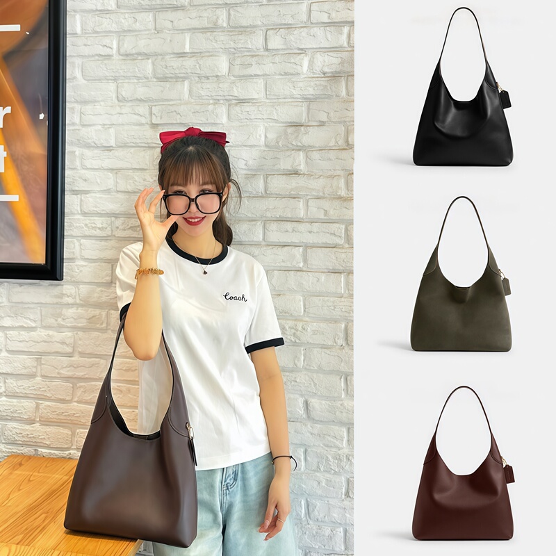 2026 New Model Genuine Leather Brooklyn Bag 34 Tote Bag Women's Large Capacity Shoulder Commuter Bag Brooklyn Bag