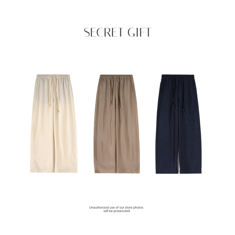 【New Summer Collection】【Must-Have for the Hot Weather】Elegant and Flowing Acetate Cool High-Waisted Straight Wide-Leg Casual Pants 【New Summer Collection】【Must-Have for the Hot Weather】Elegant and Flowing Acetate Cool High-Waisted Straight Wide-Leg Casual Pants