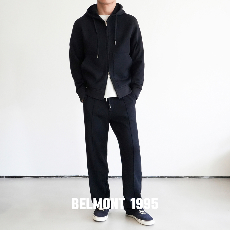 「Belmont」【Airport Wool Suit】Luxury Wool Blend Casual Sports Hooded Jacket Set