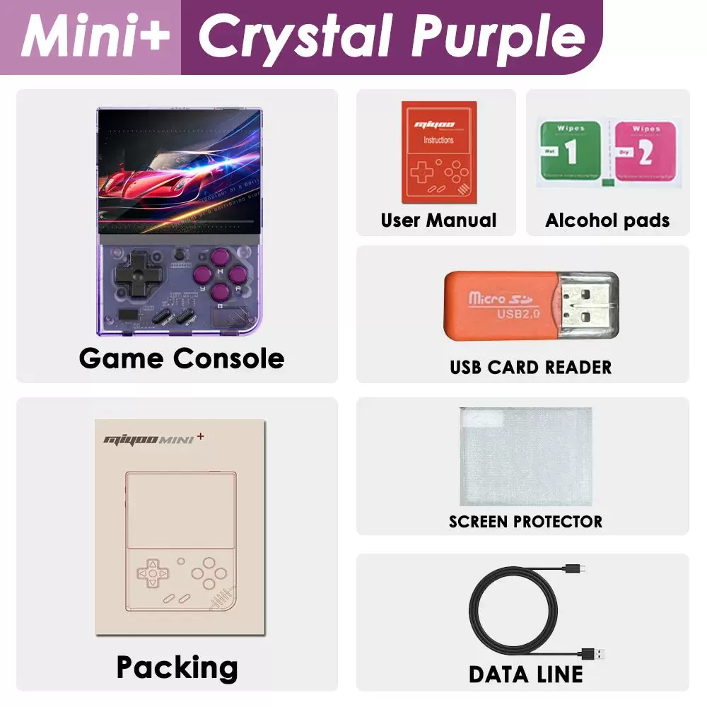 Карманная ретро-игровая консоль MIYOOO MINI PLUS портативная версия v2 мини