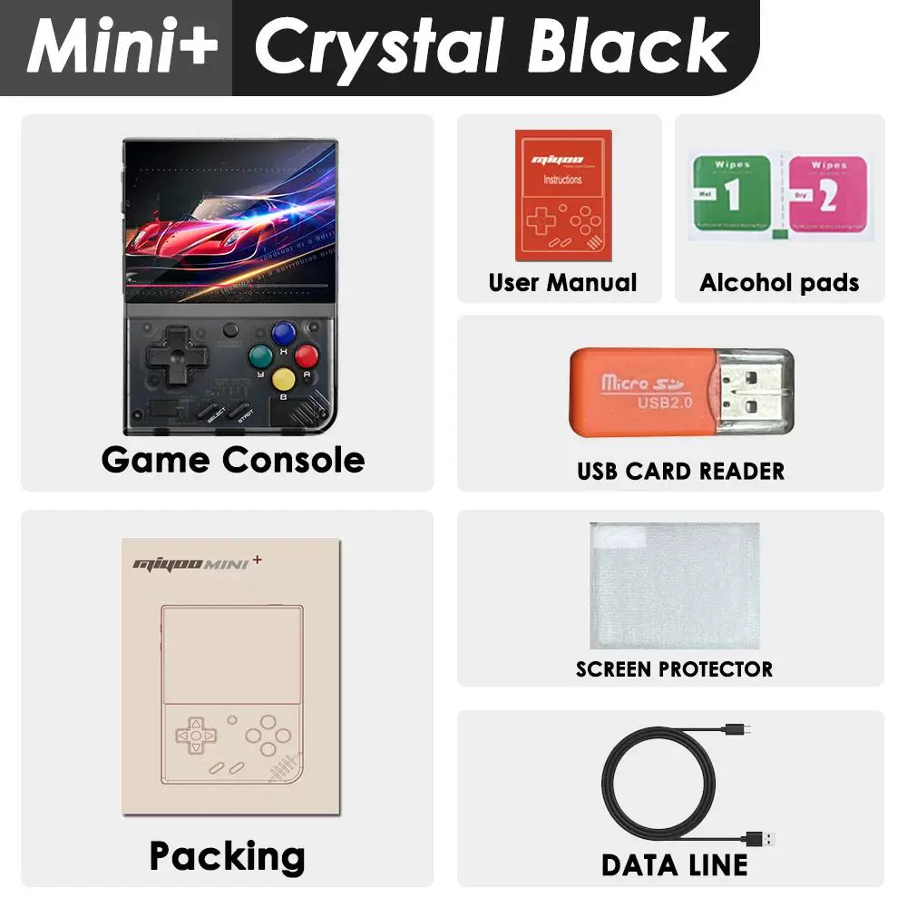 Карманная ретро-игровая консоль MIYOOO MINI PLUS портативная версия v2 мини
