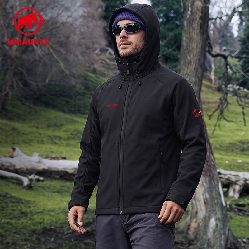 Official Website Genuine Mammoth Series Softshell Jacket for Men, Autumn and Winter Outdoor Water-Repellent Hooded Jacket for Women