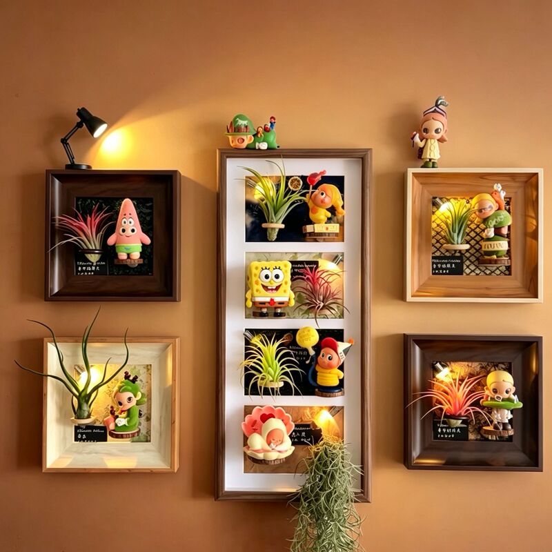 Wall Decoration Star-Shaped Display Frame for Air Plants, No-Drill Magnetic Combination Decorative Picture Frame