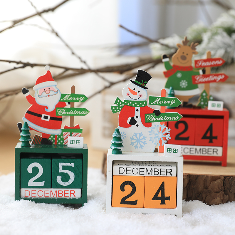 Bolin Christmas decoration wooden Christmas calendar calendar countdown countdown small Christmas tree decoration