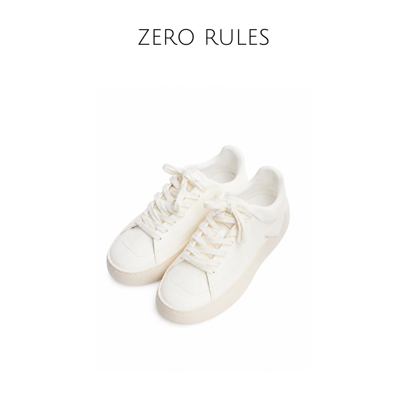 Wanwan Light Luxury [Lada White Shoes] Imported Spanish First-Layer Cowhide + Water-Dyed Sheepskin Lining Benefits