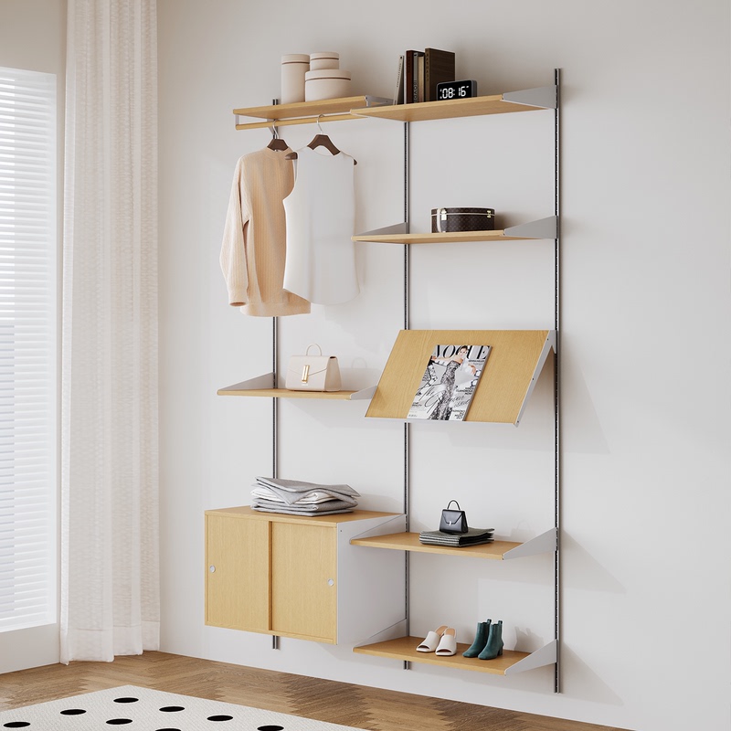 No2 Furniture Wall-Mounted Clothes Rack for Home Bedroom, Adjustable Wall-Mounted Coat Rack, Wall Storage Rack, Display Rack