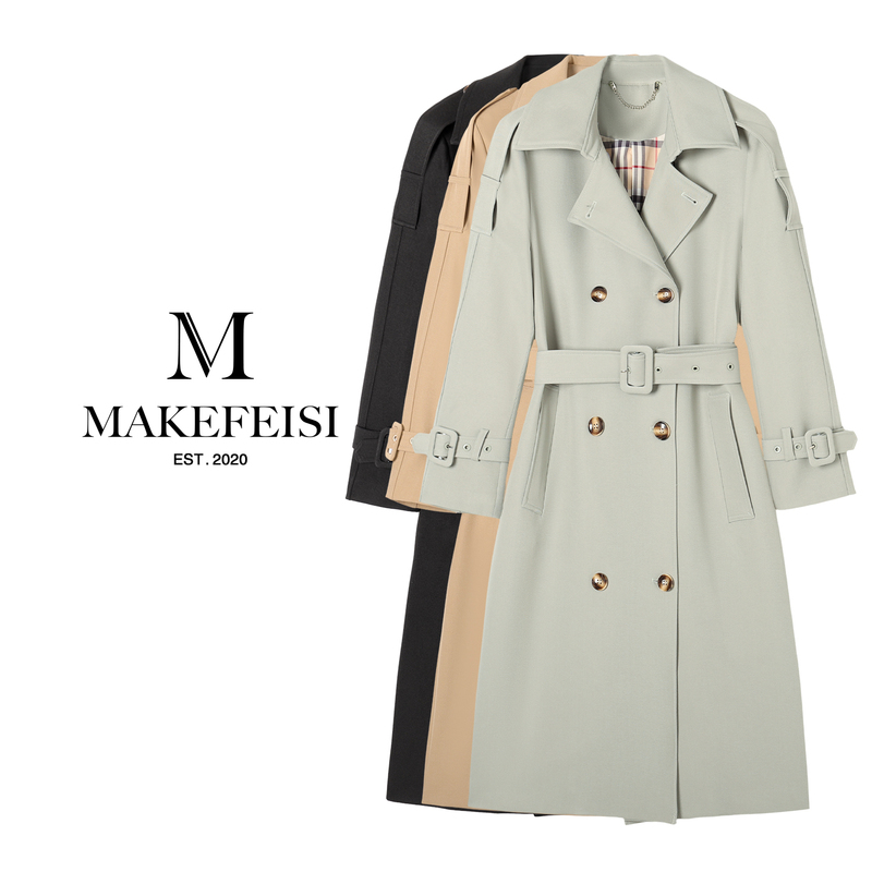 【Golden Fan Favorite】 "Long Wind Shadowing the Silhouette" British Style Double-Breasted Long Trench Coat M8803F 【Golden Fan Favorite】 "Long Wind Shadowing the Silhouette" British Style Double-Breasted Long Trench Coat M8803F