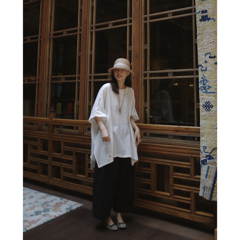 Weaving | Private Label, Natural Wrinkles, Ethereal Semi-Sheer Blouse Weaving | Private Label, Natural Wrinkles, Ethereal Semi-Sheer Blouse