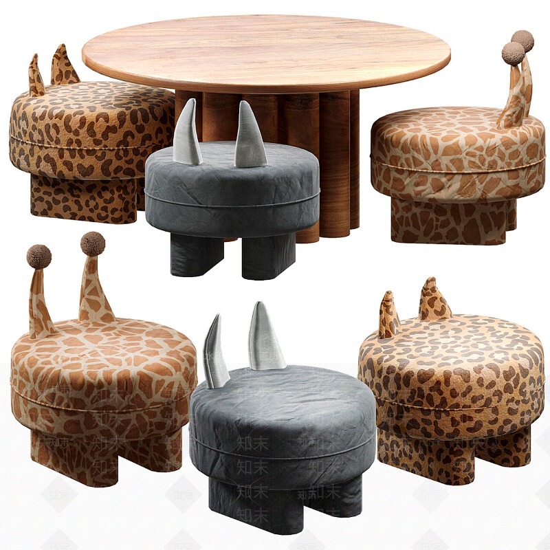 Children's Table and Chair Set, Animal-Shaped Table and Chair Combination, Home Study Table and Chair, Cute Cartoon Table and Chair, Children's Table and Chair
