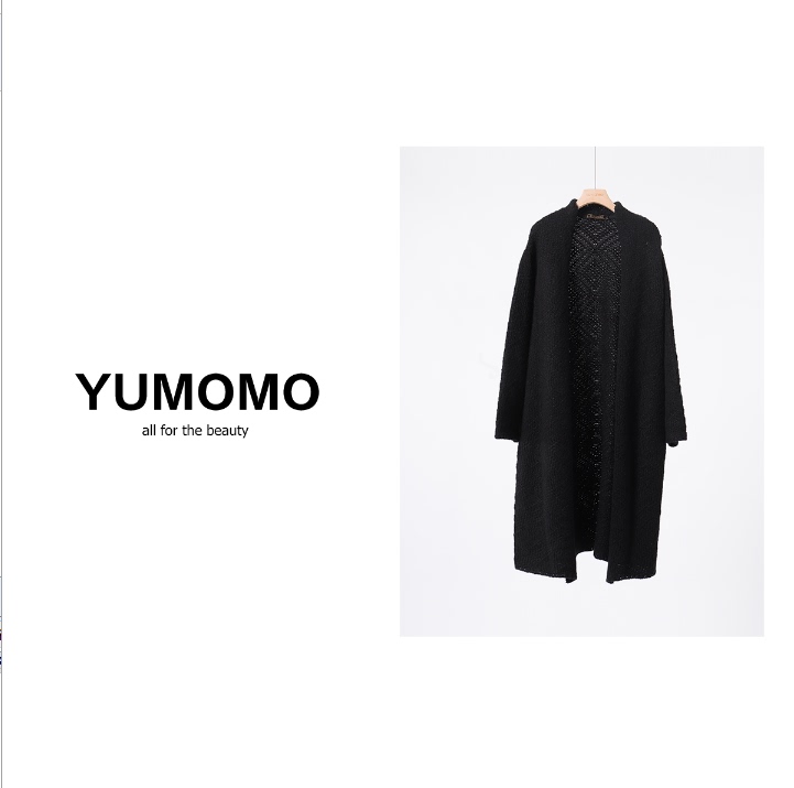 High-End Black - Lazy and Loose-Fitting Textured Long Sweater Cardigan Qh233031 High-End Black - Lazy and Loose-Fitting Textured Long Sweater Cardigan Qh233031