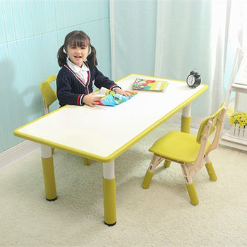 Children's tables and chairs, kindergarten tables and chairs, liftable study table, household plastic table, baby eating and writing table, wooden