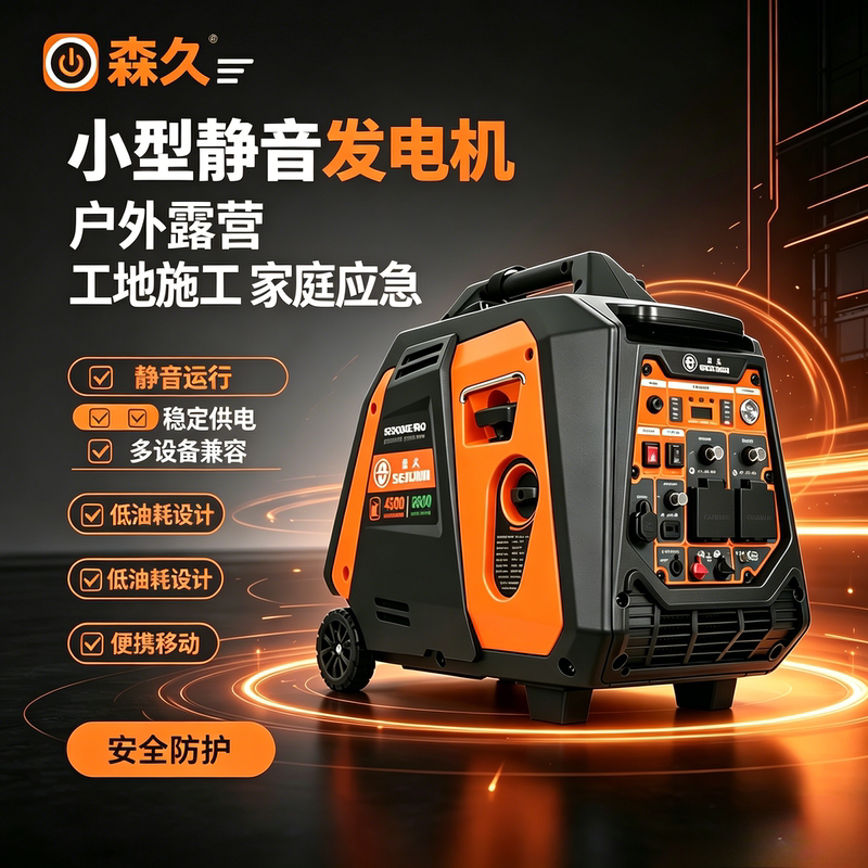 Senjiu Brand Silent Inverter Generator Gasoline Small Household 220V Outdoor High-Power Camping Portable Senjiu Brand Silent Inverter Generator Gasoline Small Household 220V Outdoor High-Power Camping Portable