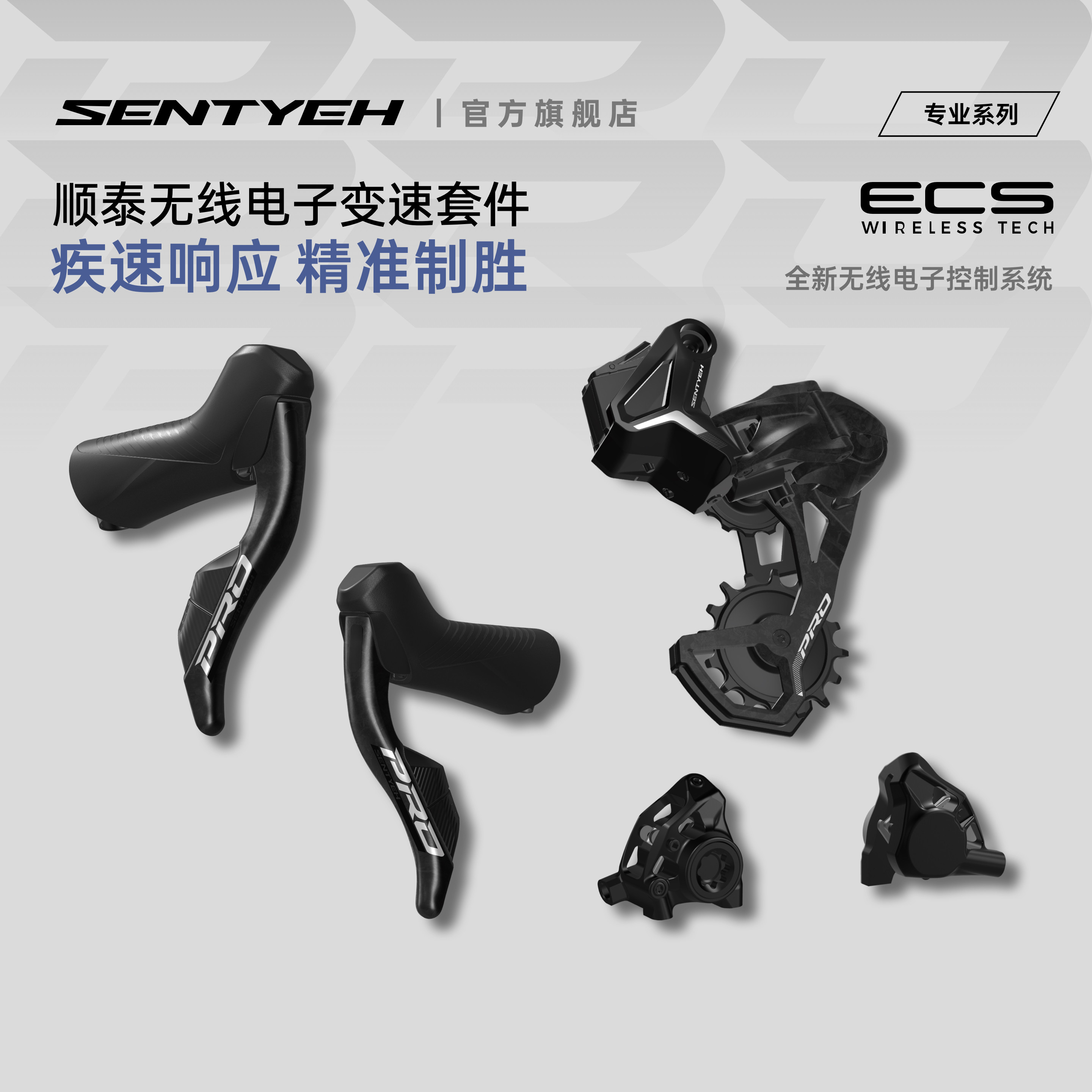 SENTYEH Shuntai ECS PRO Дорожный велосипед Горный велосипед Складной велосипед 3-14 скоростной комплект беспроводной электронной трансмиссии Изображение 1
