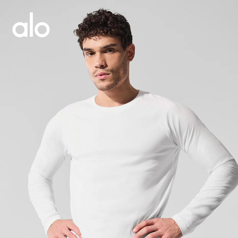 Alo｜Men's Alo Vapor Loose-Fit Sports Casual Trendy Round-Neck Long-Sleeve T-Shirt