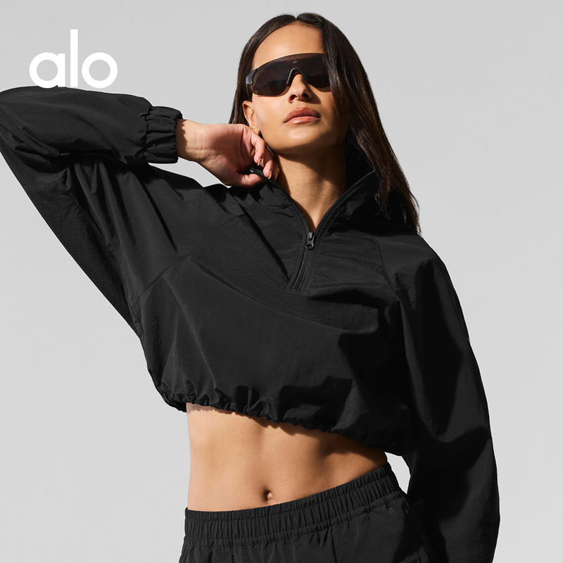 Alo｜Women's Alumni Loose-Fitting Short Sports Training Half-Zip Pullover