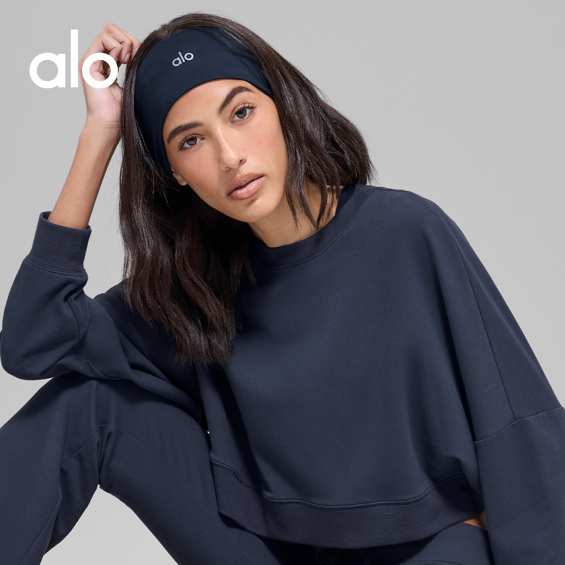Alo｜Women's Sway Loose-Fitting Short Sports Casual Crew Neck Pullover Sweatshirt