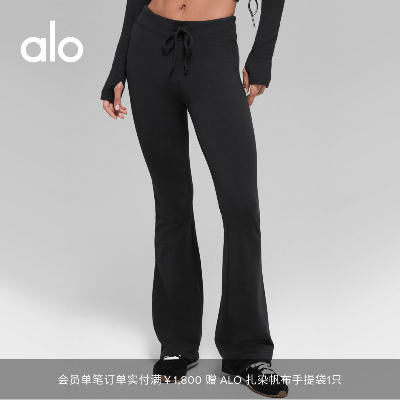 Alo|Women's Sway Slim Fit Stretch Fitness Yoga Drawstring Flared Pants Alo|Women's Sway Slim Fit Stretch Fitness Yoga Drawstring Flared Pants