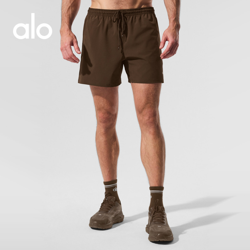 Alo｜Men's Circuit Loose-Fitting Sports Casual Fitness Cycling Shorts with Drawstring 5 Inches