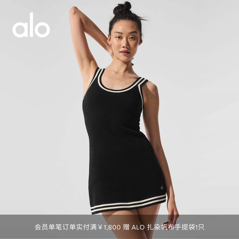 Alo｜Women's Tennis Club Slim Fit Sports Fitness Casual Training Knitted Tennis Dress
