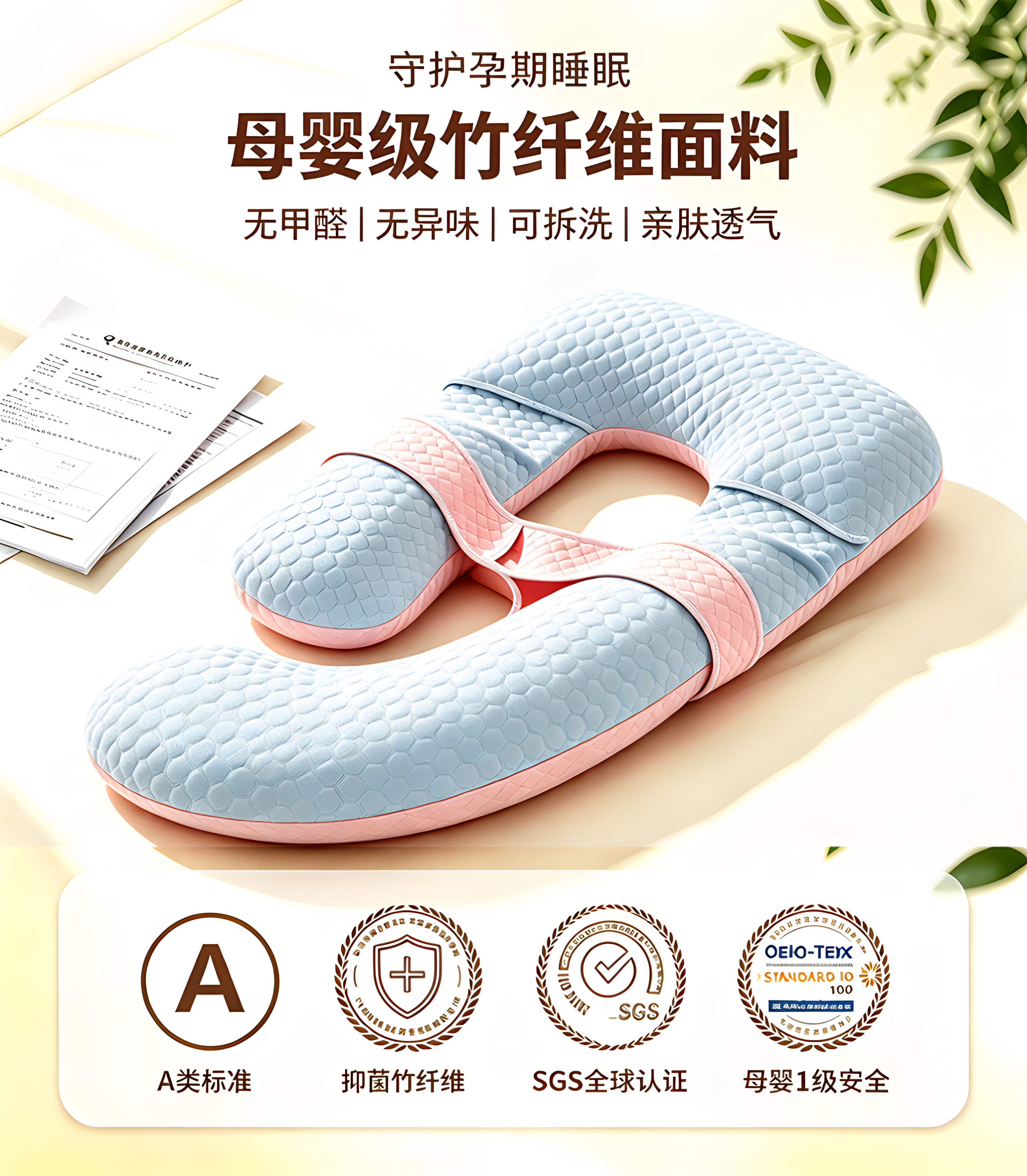 孕妇枕护腰侧睡枕托腹侧卧枕头用品怀孕期孕晚期睡觉专用抱枕神器 — 3