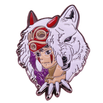 Princess Mononokes Wolf Mask Brooch Japanese Anime Movie Badge Cool Art Decor