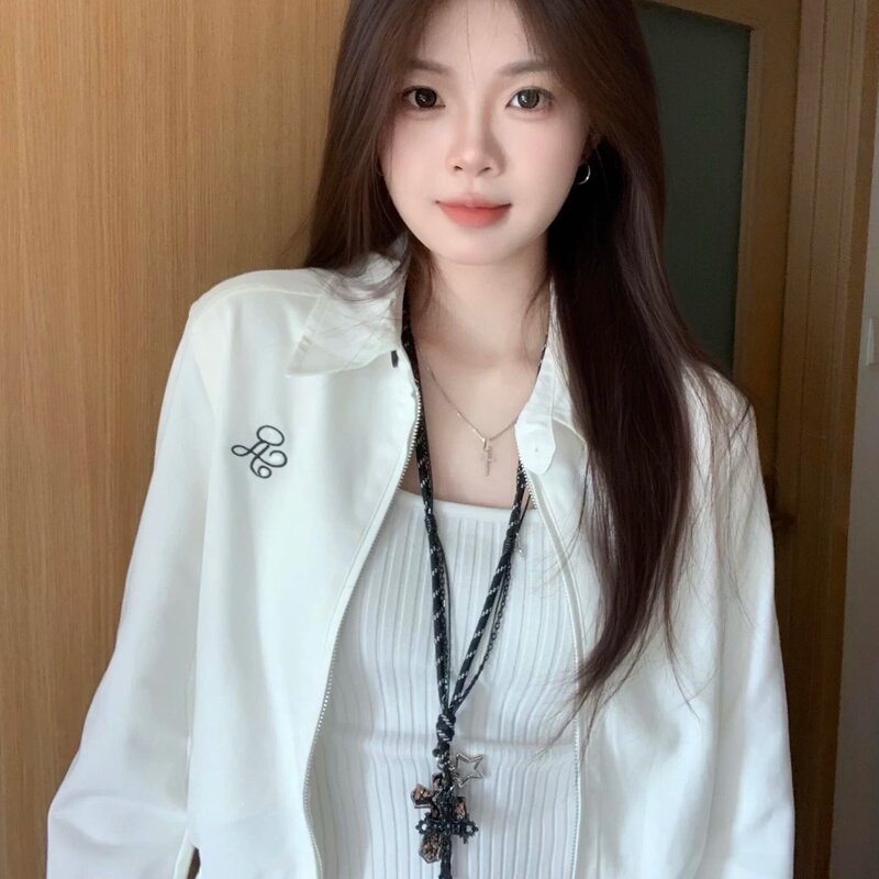 Ormior Unique and Beautiful Jacket for Women, Spring and Summer, Loose Fit, Slimming, Korean Style, Short Polka Dot Patchwork Jacket, Trendy Top
