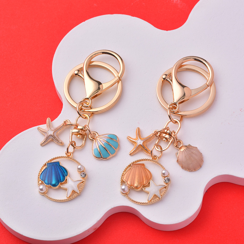 Beach Pearl Shell Starfish Keychain Women's Bag Pendant Keychain Aquarium Travel Shell Keychain Beach Pearl Shell Starfish Keychain Women's Bag Pendant Keychain Aquarium Travel Shell Keychain