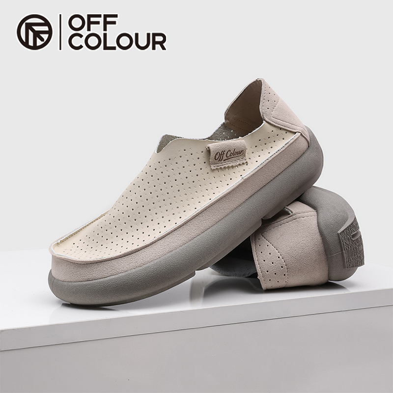 Off-Color Genuine Leather Cowhide Sand-Colored Hollow Birkenstock Shoes Thick-Soled Soft-Soled Slip-On Casual Shoes Off-Color Genuine Leather Cowhide Sand-Colored Hollow Birkenstock Shoes Thick-Soled Soft-Soled Slip-On Casual Shoes