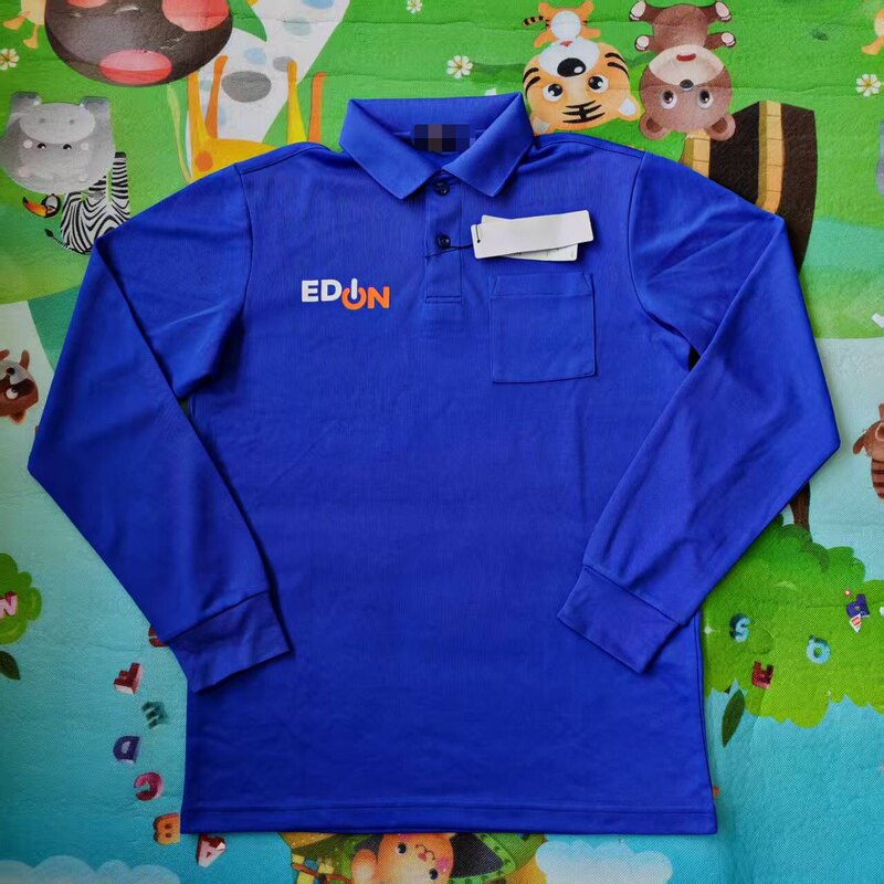 A320 Men's Quick-Drying Lapel Long-Sleeved Sports Casual Royal Blue Polo Shirt