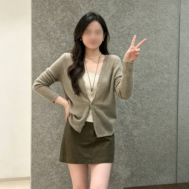 (in Stock) 2026 Korean Style Commuter Style V-Neck Knitted Cardigan for Women, Long-Sleeved, Loose, Versatile, Slimming and Elegant Jacket (in Stock) 2026 Korean Style Commuter Style V-Neck Knitted Cardigan for Women, Long-Sleeved, Loose, Versatile, Slimming and Elegant Jacket