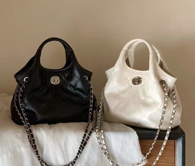 Lingxia Yunxu Handbag for Women, Textured High-End Small Tote Bag, Chain Shoulder Crossbody Bag 813