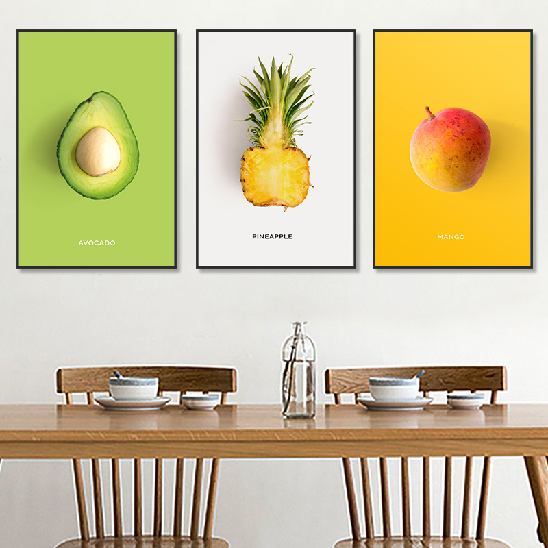 Nordic Style Dining Hall Wall Decoration Painting Modern Minimalist Hanging Painting Creative Personality Dining Room Hotel Mural Fruit And Vegetable Painting