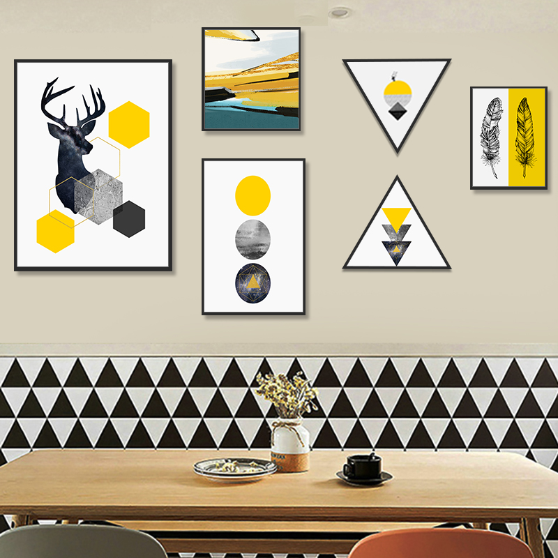 Decorative Painting Abstract Mural Creative Living Room Personality Nordic Ins Wind Dining Room Dining Room Sofa Background Wall Hanging Painting