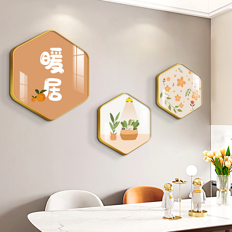 Warm Residence Dining Room Decoration Painting Nordic Small Fresh Dining Hall Hung Painting Modern Brief New Triptych Living-room Decoration Painting