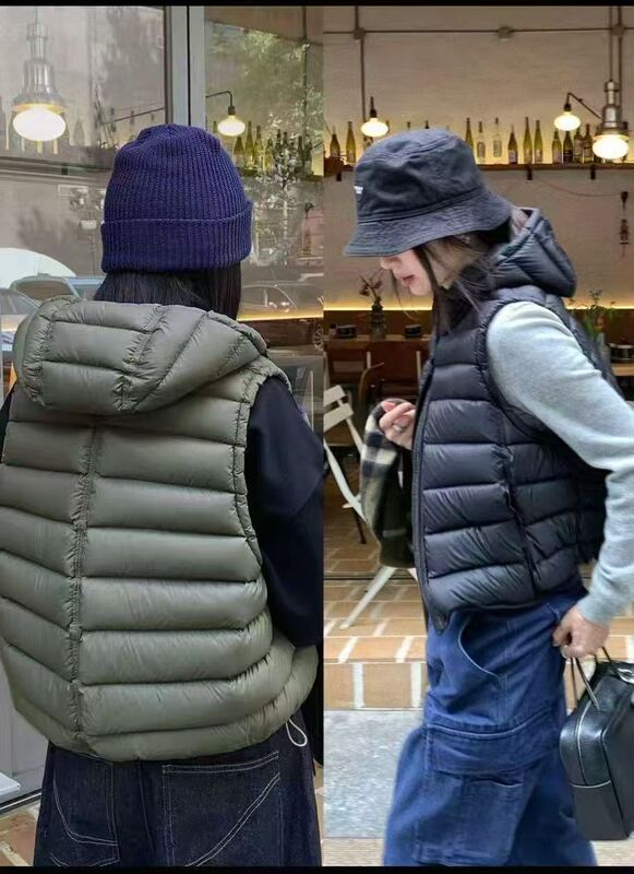 Korean Style Hooded Ribbed Turtle-Neck Drawstring Vest! the Price Will Increase Later! B13 Korean Style Hooded Ribbed Turtle-Neck Drawstring Vest! the Price Will Increase Later! B13