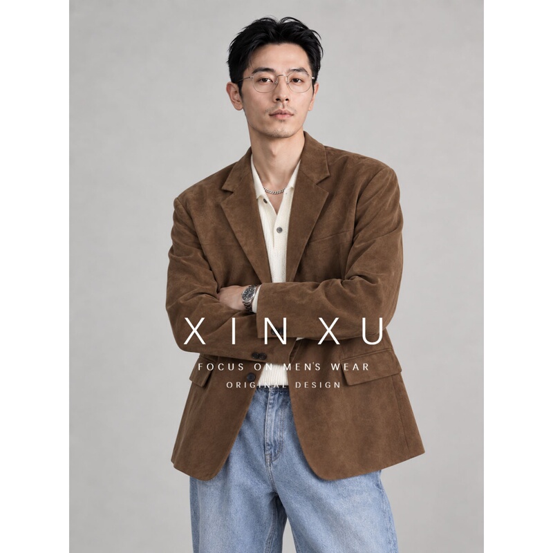 New Style High-End Casual Suit for Men, Autumn New Loose-Fitting Blazer, Korean Trendy Cool Top
