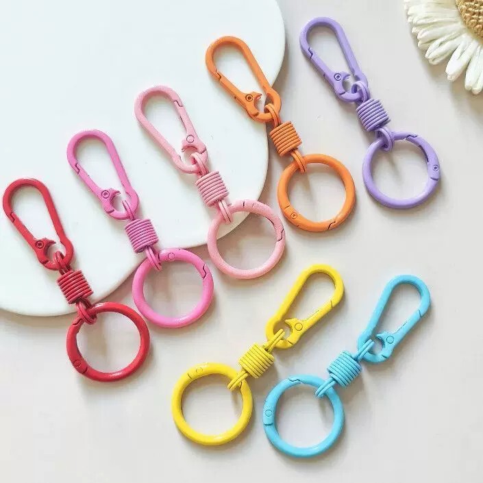 Colorful Spring Keychain Creative Double-Ended Hook for Backpacks, School Bags, Car Key Rings, and Backpack Clips